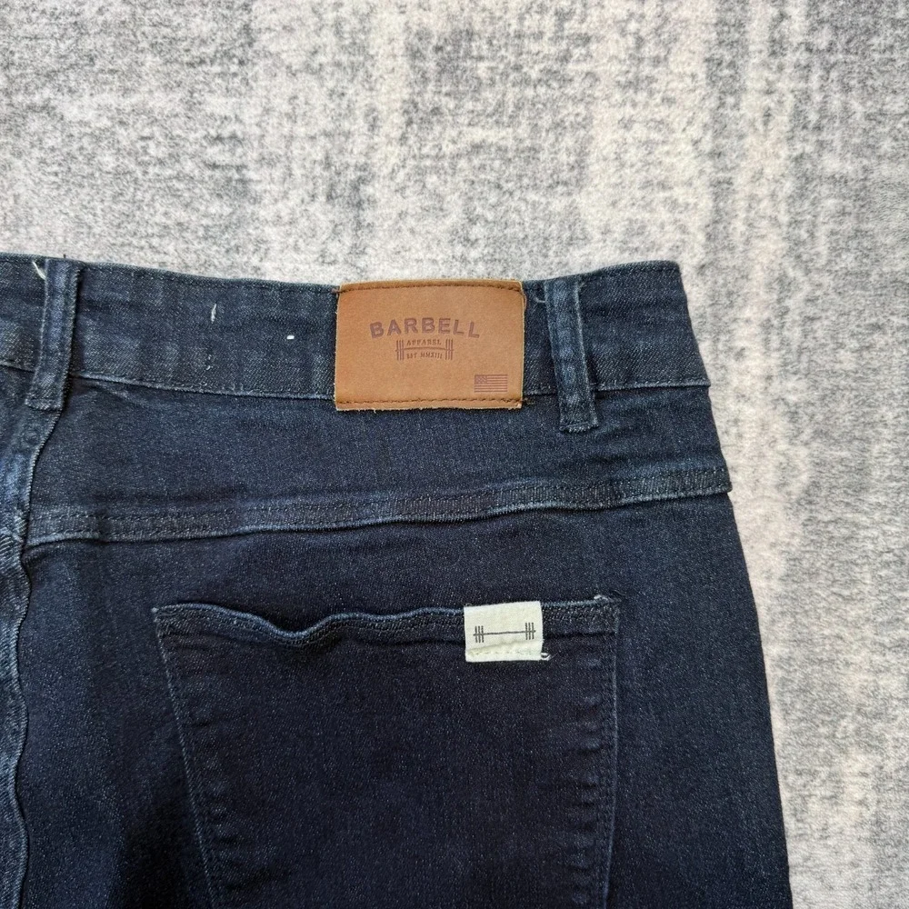 Barbell Apparel Jeans Mens 36x33 Dark Wash Blue Stretch Denim Slim Straight